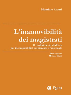 cover image of L'inamovibilità dei magistrati